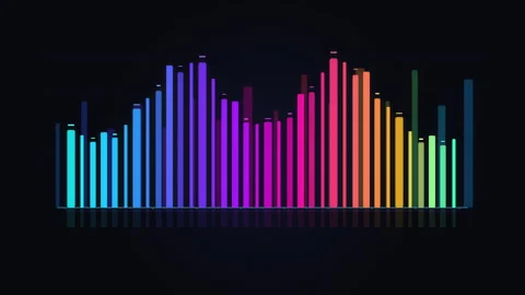 Audio equalizer animation, sound wave spectrum, musical beat, glowing frequency, Stock Footage 346736792