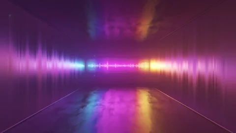 "Audio equalizer background. Music control levels wave. Multicolored neon Stock Footage
