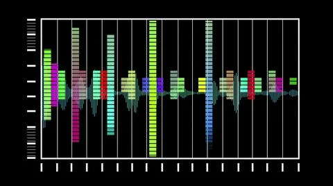 Audio equalizer  bars and audio frequency monitor sound wave.. Stock Illustration