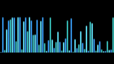 Audio equalizer bars on black background overlay 4K 스톡 동영상 336624929