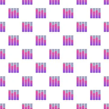 Audio equalizer bars seamless pattern for music 스톡 일러스트
