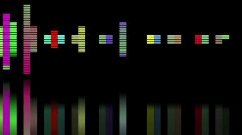 Audio equalizer bars use for music and computer calculating with reflection . Stock Illustration