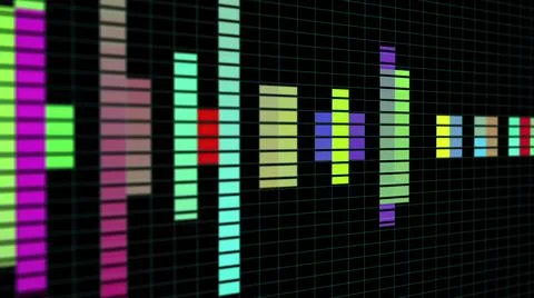 Audio equalizer bars use for music and computer calculating with reflection . Stock Illustration