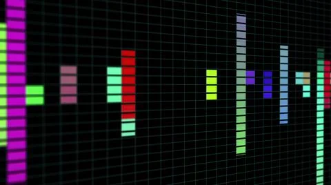 Audio equalizer bars use for music and computer calculating with reflection . Stock Illustration