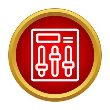 Audio equalizer control panel line icon button Stock Illustration