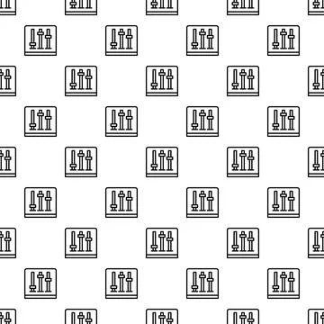 Audio equalizer faders controlling sound levels seamless pattern Illustrazione stock