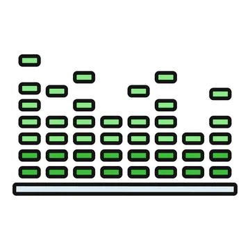 Audio equalizer green bars creating sound visualization Stock Illustration
