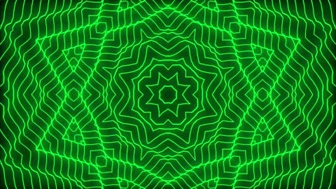 Audio equalizer, lines, rhombuses, star in a star, music, green Stock Footage 233697938