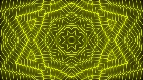 Audio equalizer, lines, rhombuses, star in a star, music, yellow Stock Footage 233697948