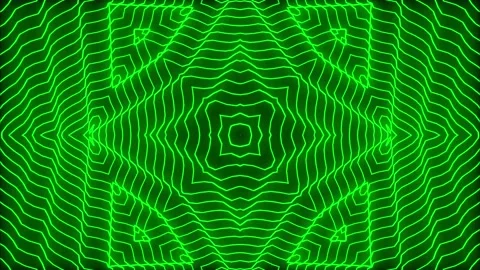 Audio equalizer, lines, triangles, star in star, music, square, green Stock Footage 233698032