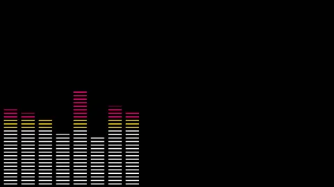 Audio equalizer moving bars. Alpha matte. Loopable. Two colors to choose Stock Footage 95476151