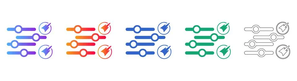 Audio Equalizer Settings Icons Stock-Illustration