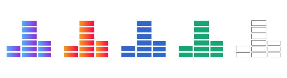 Audio Equalizer Sound Frequency Icon Set Stock-Illustration