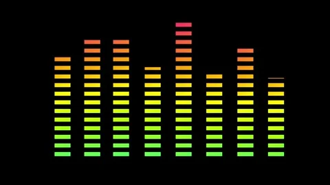 Audio Equalizer Sound Wave Animation Black Background Video stock 342599047