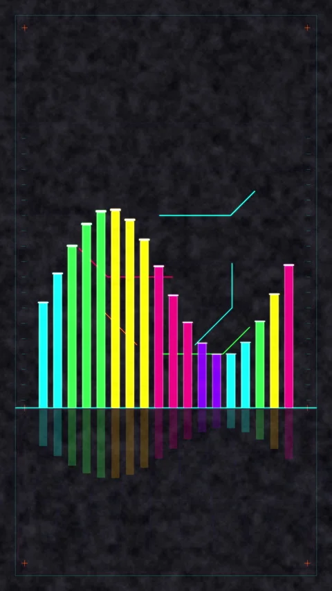 Audio equalizer, sound wave, music spectrum, neon glow, loop, motion graphic, DJ Stock Footage 346736846