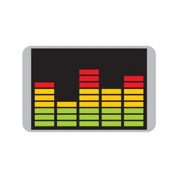 Audio Equalizer Spectrum Bars Chart Vector Illustration Graphic Stock Illustration