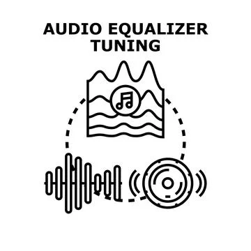 Audio equalizer tuning frequency spectrum sound control Иллюстрация