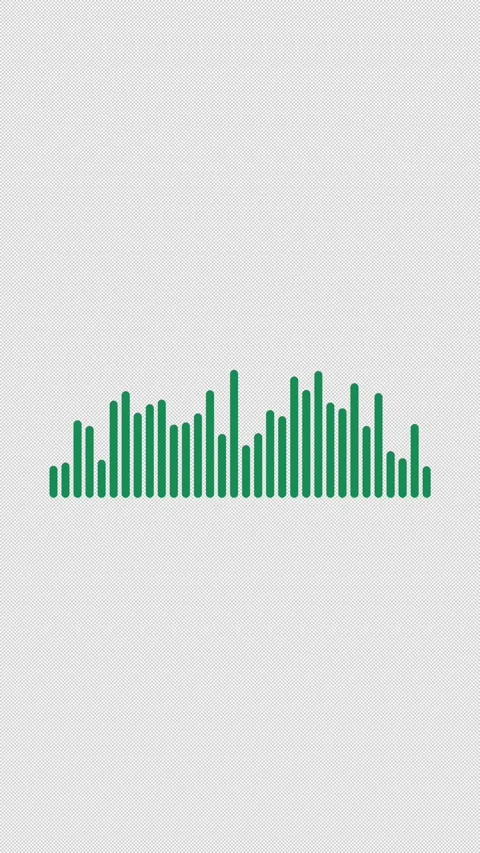 Audio Equalizer Visualizer 32 Green Base Overlay Alpha 4K Vertical 9x16 Light Video stock 339507592