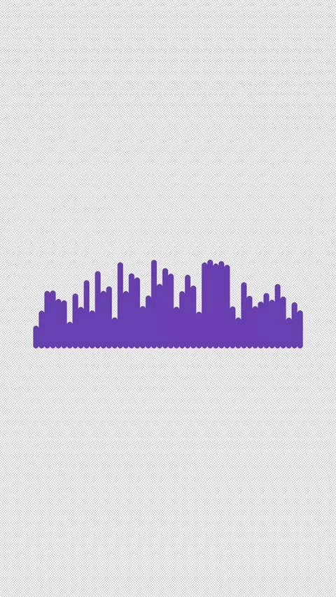Audio Equalizer Visualizer 48 Violet Base Overlay Alpha 4K Vertical 9x16 Light Stock Footage 339507573
