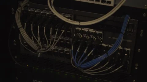 Audio equipment with multiple cables connected Stock Footage 333543115