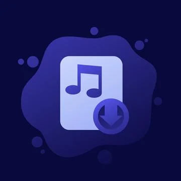 Audio file download icon, vector design Ilustración de archivo