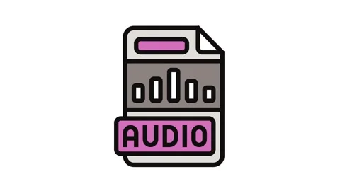 Audio file format document color icon animation Stock Footage 326100789