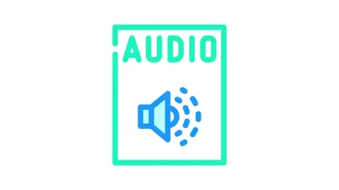 Audio file format document color icon animation Stock Footage 327271841