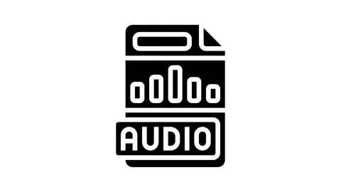 Audio file format document glyph icon animation Stock Footage 326158694