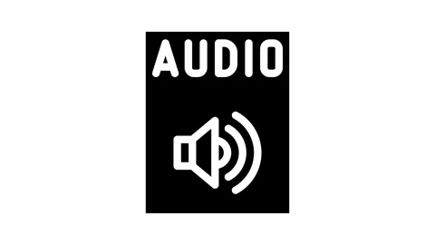 Audio file format document glyph icon animation Stock Footage 326746680