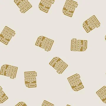 Audio file format document glyph seamless pattern Illustrazione stock