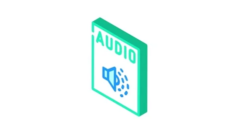 Audio file format document isometric icon animation Stock Footage 327294763