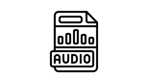 Audio file format document line icon animation Stock Footage 326137072