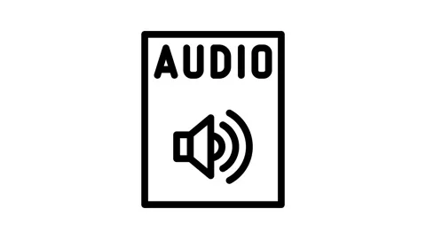 Audio file format document line icon animation Stock Footage 326766325