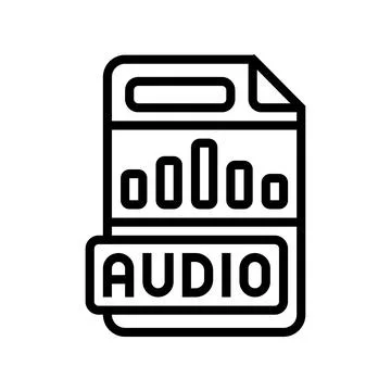 Audio file format document line icon vector illustration 库存插图