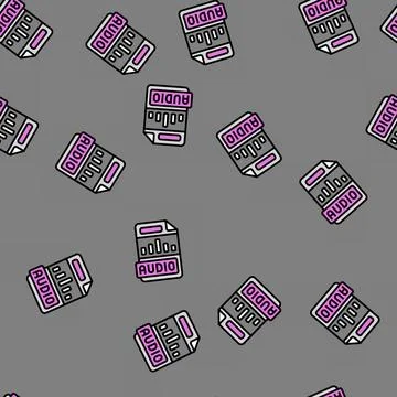 Audio file format document vector seamless pattern イラスト素材