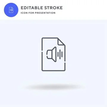 Audio File icon vector, filled flat sign, solid pictogram isolated on white,  스톡 일러스트