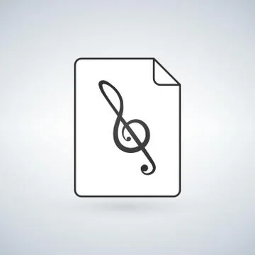 Audio file icon on white background. Vector illustration. Stock Illustration