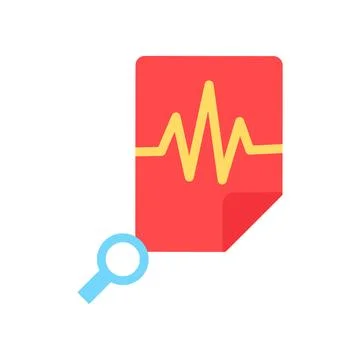 Audio file research search record flat vector icon Illustrazione stock