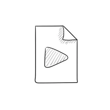 Audio file sketch icon Stock Illustration