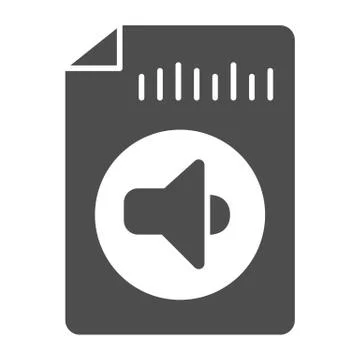 Audio file solid icon, Sound design concept, Audiobook sign on white background イラスト素材