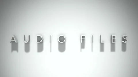 Audio files 3D title animation with shadows on a white background Stock Footage 297801989