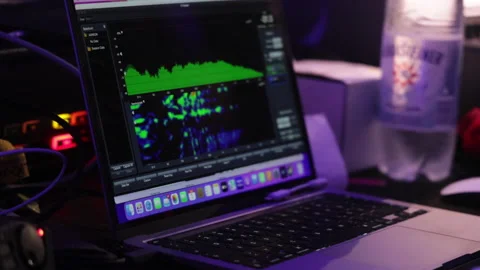 Audio Frequency Analyzer Equalizer Plugin On A Computer Screen Monitor Stock-Footage 196854463