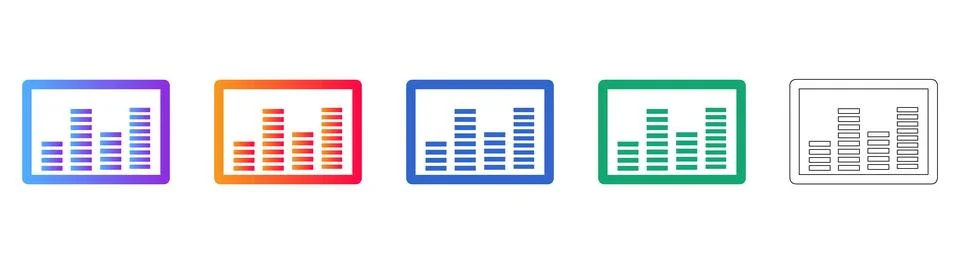 Audio Frequency Equalizer Icons for Web Interfaces Illustrazione stock