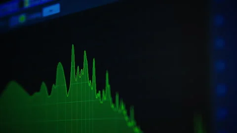 Audio Frequency Spectrum Displayed in Music Creation Software, Macro Shot Stock Footage 290031401