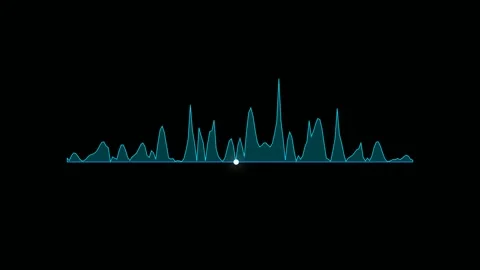 Audio Frequency Spectrum Ridge Visualizer Cyber Cyan On Black Vídeos de archivo 342759699