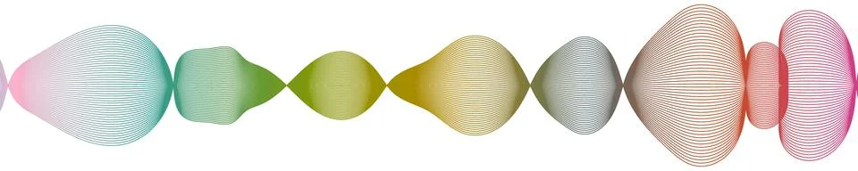 Audio frequency wave with colorful gradient; Abstract sound pulse horizonta.. Stock Illustration