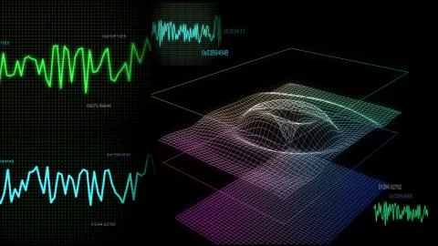 Audio graph multiple screen 01 Illustrazione stock