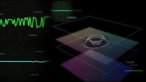 Audio graph multiple screen 02 Stock Illustration