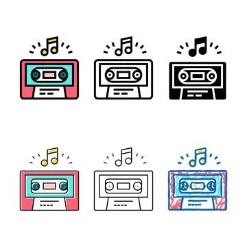 Audio guide cassette edition color icon vector Stock Illustration