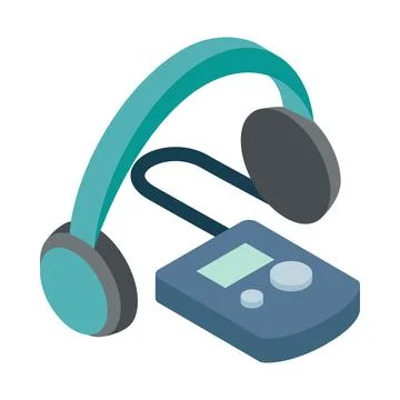 Audio guide icon, isometric 3d style Stock Illustration